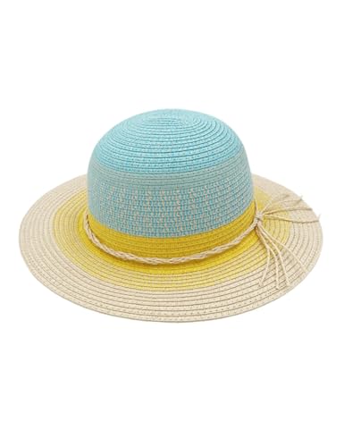 maximo Pastellina Girls Strohhut Sommerhut Sonnenhut Strandhut Mädchenhut (51 cm - türkis) von maximo