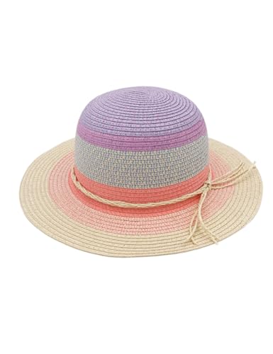 maximo Pastellina Girls Strohhut Sommerhut Sonnenhut Strandhut Mädchenhut (55 cm - lila) von maximo