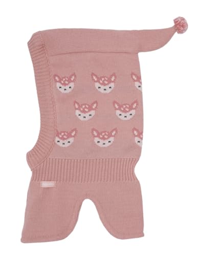 maximo Roe Deer Girls Schlupfmütze Kindermütze Wintermütze Schalhaube Kinder - Made in Germany Winter Herbst-Winter - 51 cm rosa von maximo