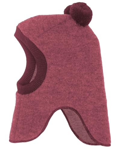 maximo Soft Wool GOTS Kinder Schlupfmütze Kindermütze Wintermütze Wollmütze Strickmütze - Made in Germany mit Futter Winter Herbst-Winter - 47 cm Himbeerrot von maximo