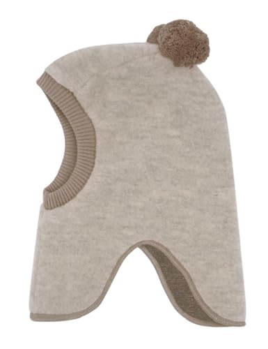 maximo Soft Wool GOTS Kinder Schlupfmütze Kindermütze Wintermütze Wollmütze Strickmütze - Made in Germany mit Futter Winter Herbst-Winter - 51 cm Hellbeige von maximo