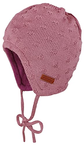 maximo Strickmütze aus Merino Wolle z. binden in Mauve mit BW Fleece Futter 380500 (as3, Numeric, Numeric_39) von maximo