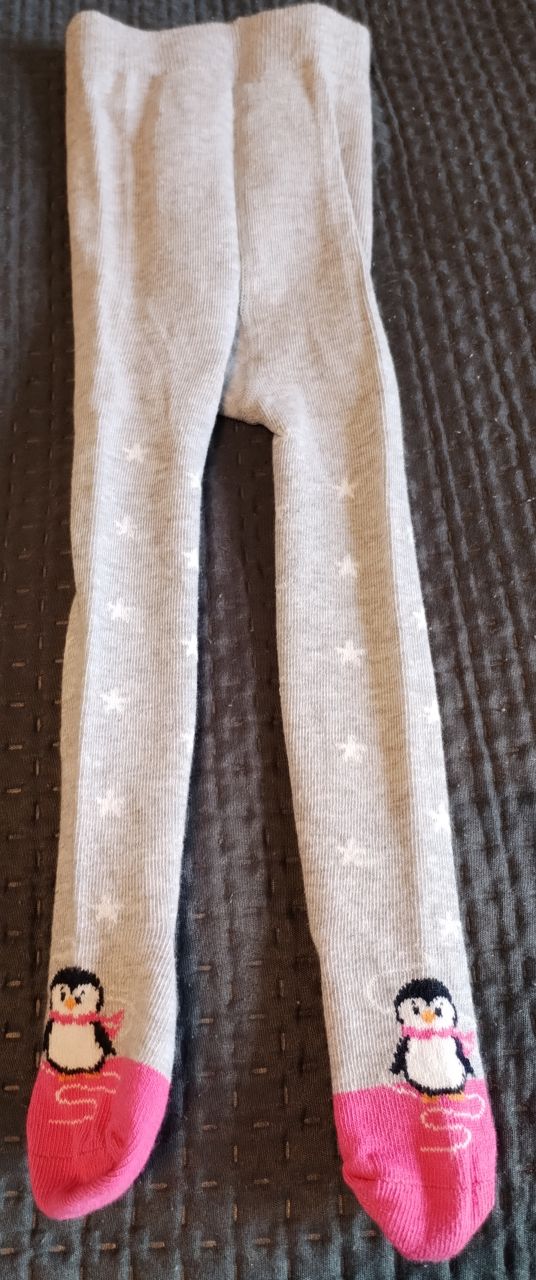 maximo Strumpfhose grau pink Mädchen Pinguin von maximo