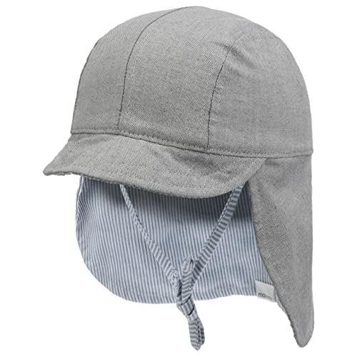 maximo Tigo Kindercap mit Nackenschutz Basecap Baseballcap Baumwollcap Sommercap Sonnencap Strandcap (49 cm - grau-meliert) von maximo