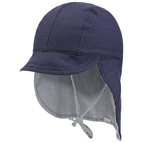 maximo Tigo Kindercap mit Nackenschutz Basecap Baseballcap Baumwollcap Sommercap Sonnencap Strandcap (55 cm - blau-meliert) von maximo