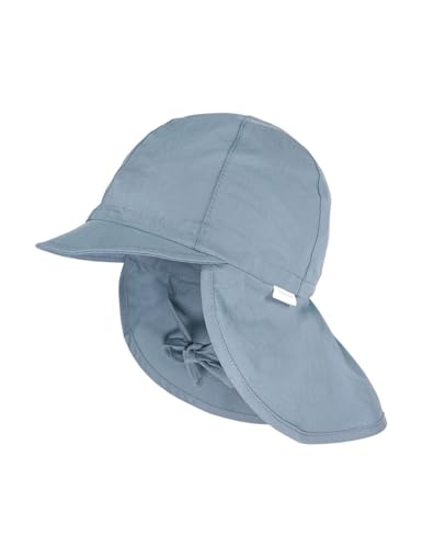 maximo Uni Mini Kindercap Baumwollcap Sonnencap Sommercap Nackenschutz Strandcap Kinder - mit Schirm Frühling-Sommer Sommer - 49 cm hellgrau von maximo