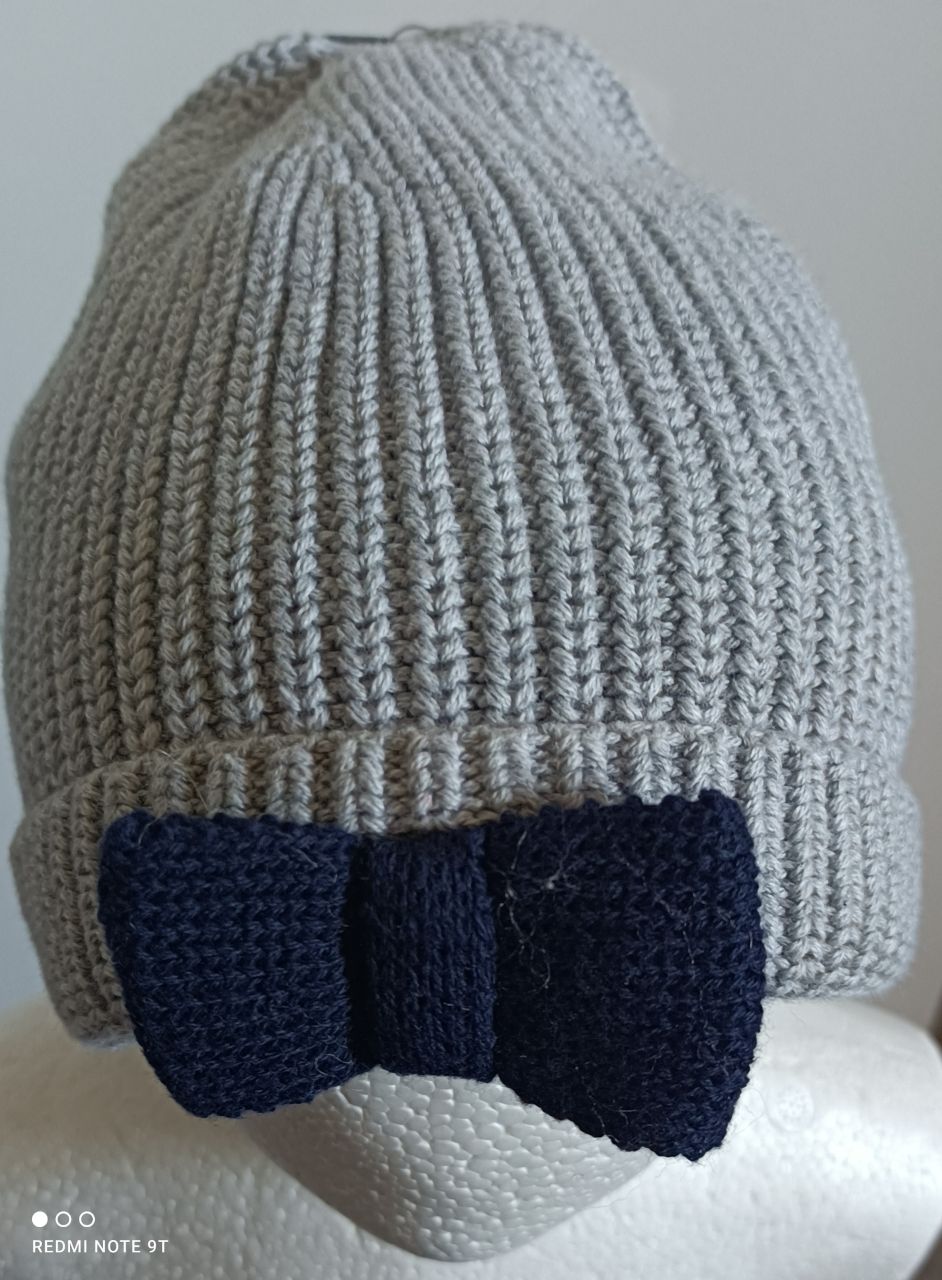 maximo Wintermütze warm Mädchen grau Schleife von maximo