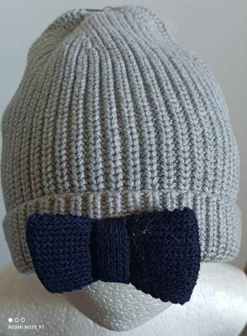 maximo Wintermütze warm Mädchen grau Schleife von maximo