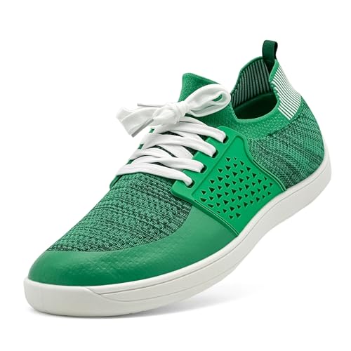 maxvinci Barfußschuhe Damen Turnschuhe Laufschuhe Atmungsaktiv Sneaker Sportschuhe Leichtgewichts Tennisschuhe Walkingschuhe rutschfest Straßenlaufschuhe(Green 260) von maxvinci