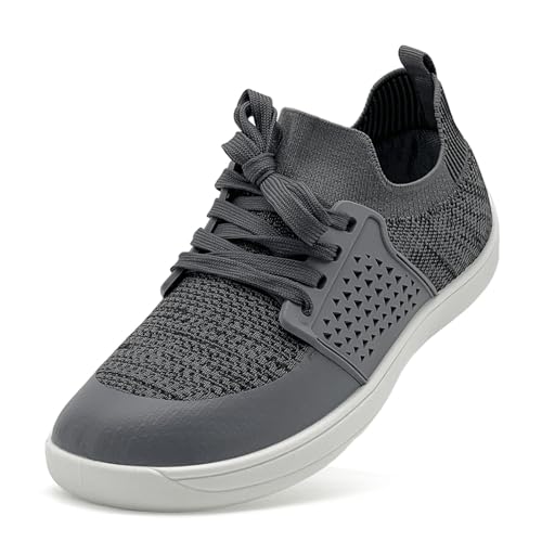 maxvinci Barfußschuhe Damen Turnschuhe Laufschuhe Atmungsaktiv Sneaker Sportschuhe Leichtgewichts Tennisschuhe Walkingschuhe rutschfest Straßenlaufschuhe(Grey 247) von maxvinci