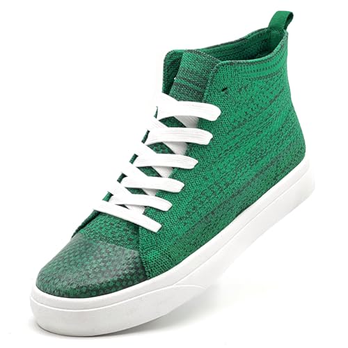 maxvinci Damen High Top Sneaker Herren Atmungsaktiv Mesh Sportschuhe Leichtgewichts Turnschuhe Bequem Laufschuhe(Green 233) von maxvinci