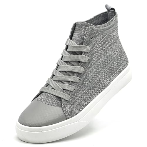maxvinci Damen High Top Sneaker Herren Atmungsaktiv Mesh Sportschuhe Leichtgewichts Turnschuhe Bequem Laufschuhe(Grey 260) von maxvinci
