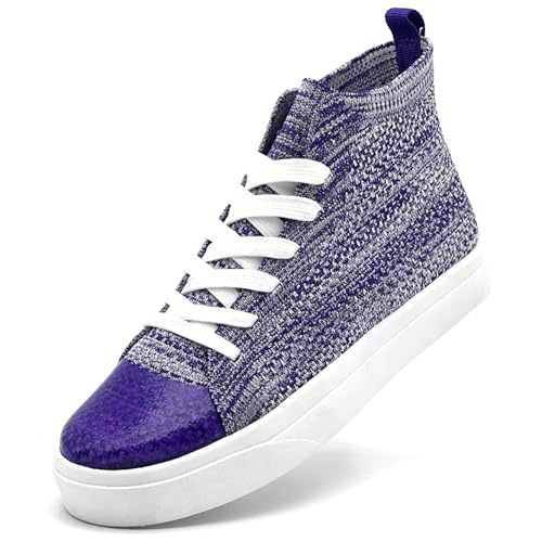 maxvinci Damen High Top Sneaker Herren Atmungsaktiv Mesh Sportschuhe Leichtgewichts Turnschuhe Bequem Laufschuhe(Purple 260) von maxvinci