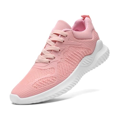 maxvinci Damen Laufschuhe Atmungsaktiv Mesh Turnschuhe Walking Sneaker Leichte Sportschuhe rutschfest Gym Tennis Jogging Schuhe(Pink 235) von maxvinci