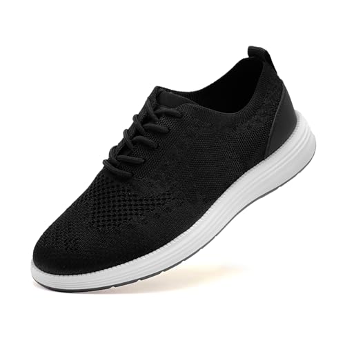 maxvinci Herren lässige Schuhe Business Sneaker Anzugschuhe Atmungsaktiv Gestrickter Mesh Sommer Schuhe Sportschuhe rutschfeste Tennisschuhe Walkingschuhe(Black 278) von maxvinci
