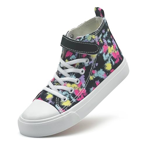 maxvinci Kinder Turnschuhe Mädchen High-Top Segeltuchschuhe Sneakers Canvas Sportschuhe Kleinkinder Jungen Leinwand Schuhe mit Verstellbare Riemen von maxvinci
