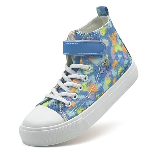 maxvinci Kinder Turnschuhe Mädchen High-Top Segeltuchschuhe Sneakers Canvas Sportschuhe Kleinkinder Jungen Leinwand Schuhe mit Verstellbare Riemen von maxvinci
