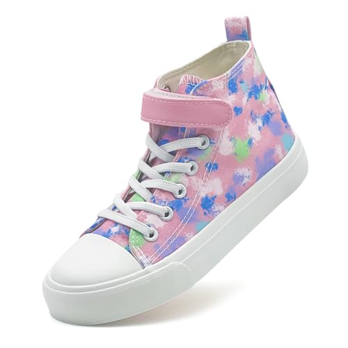 maxvinci Kinder Turnschuhe Mädchen High-Top Segeltuchschuhe Sneakers Canvas Sportschuhe Kleinkinder Jungen Leinwand Schuhe mit Verstellbare Riemen von maxvinci