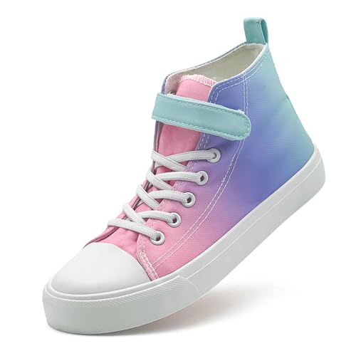 maxvinci Kinder Turnschuhe Mädchen High-Top Segeltuchschuhe Sneakers Canvas Sportschuhe Kleinkinder Jungen Leinwand Schuhe mit Verstellbare Riemen von maxvinci