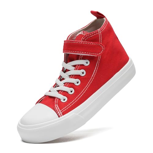 maxvinci Kinder Turnschuhe Mädchen High-Top Segeltuchschuhe Sneakers Canvas Sportschuhe Kleinkinder Jungen Leinwand Schuhe mit Verstellbare Riemen von maxvinci
