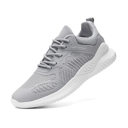 maxvinci Laufschuhe Damen Atmungsaktiv Mesh Turnschuhe Walking Sneaker Leichte Sportschuhe rutschfest Tennis Jogging Schuhe(Light Grey 275) von maxvinci