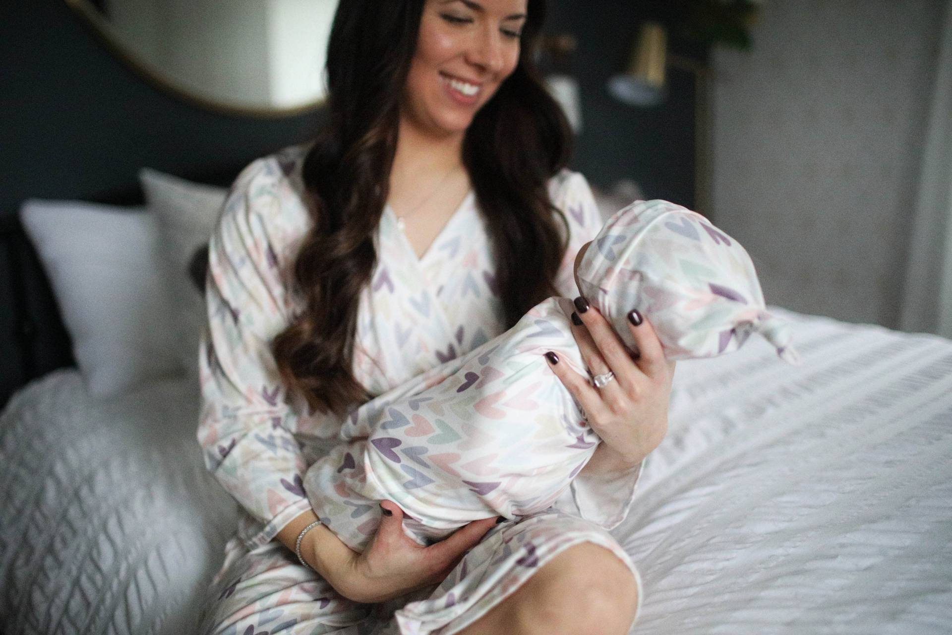 Robe Und Swaddle Set, Mama Ich, Neugeborenen Fotos, Krankenhaus Set, Baby Mädchen, Passend, Baby Shower Geschenk, Geschenk Für Frau, Neue Mama von mayandjoy