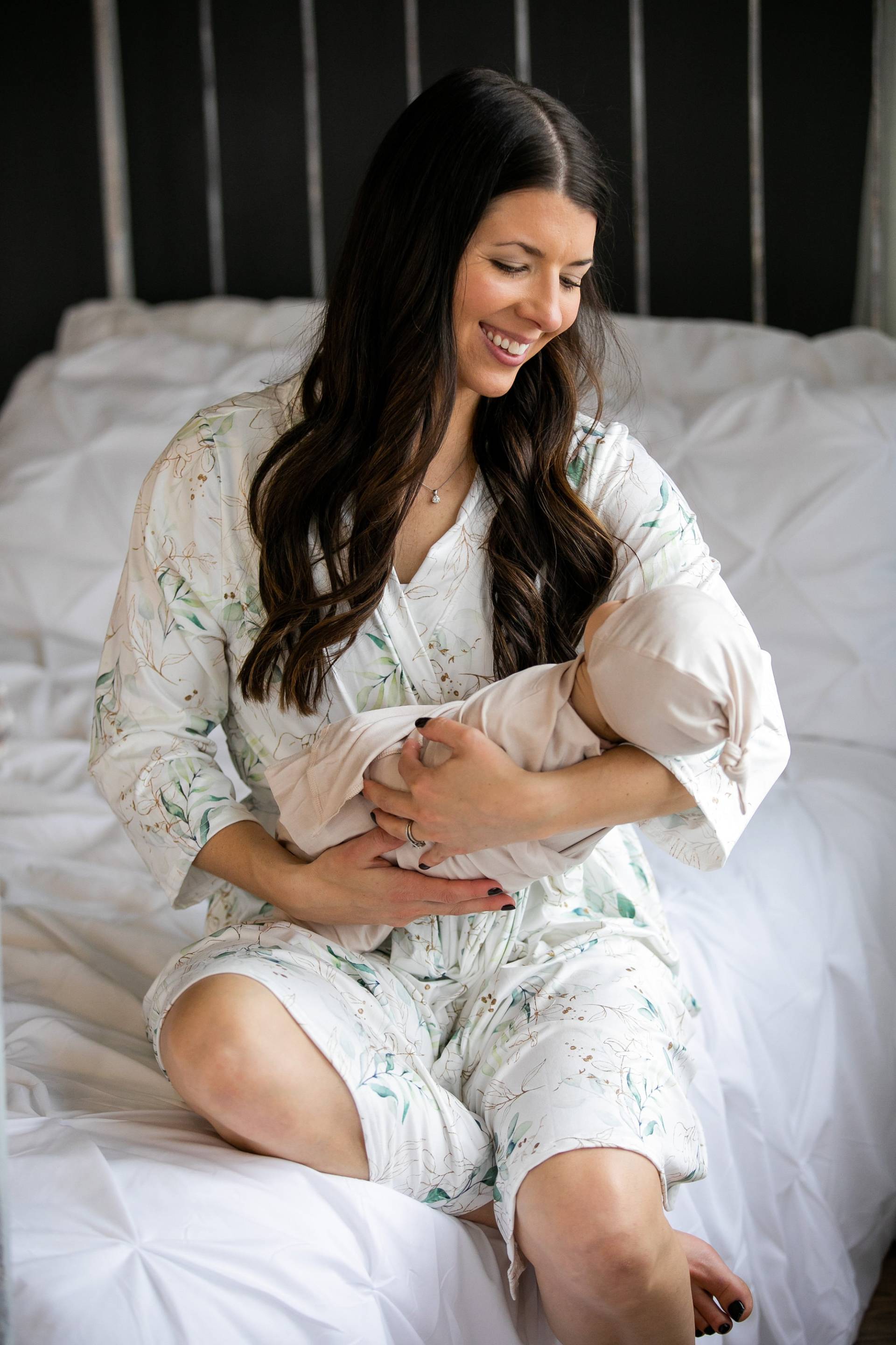 Robe Und Swaddle Set, Passende Krankenhaus Robe, Mutterschaft Baby-Geschenk, Blatt Druck, Junge, Mädchen, Mama Mich, Schwanger, Neugeborene, Decke von mayandjoy