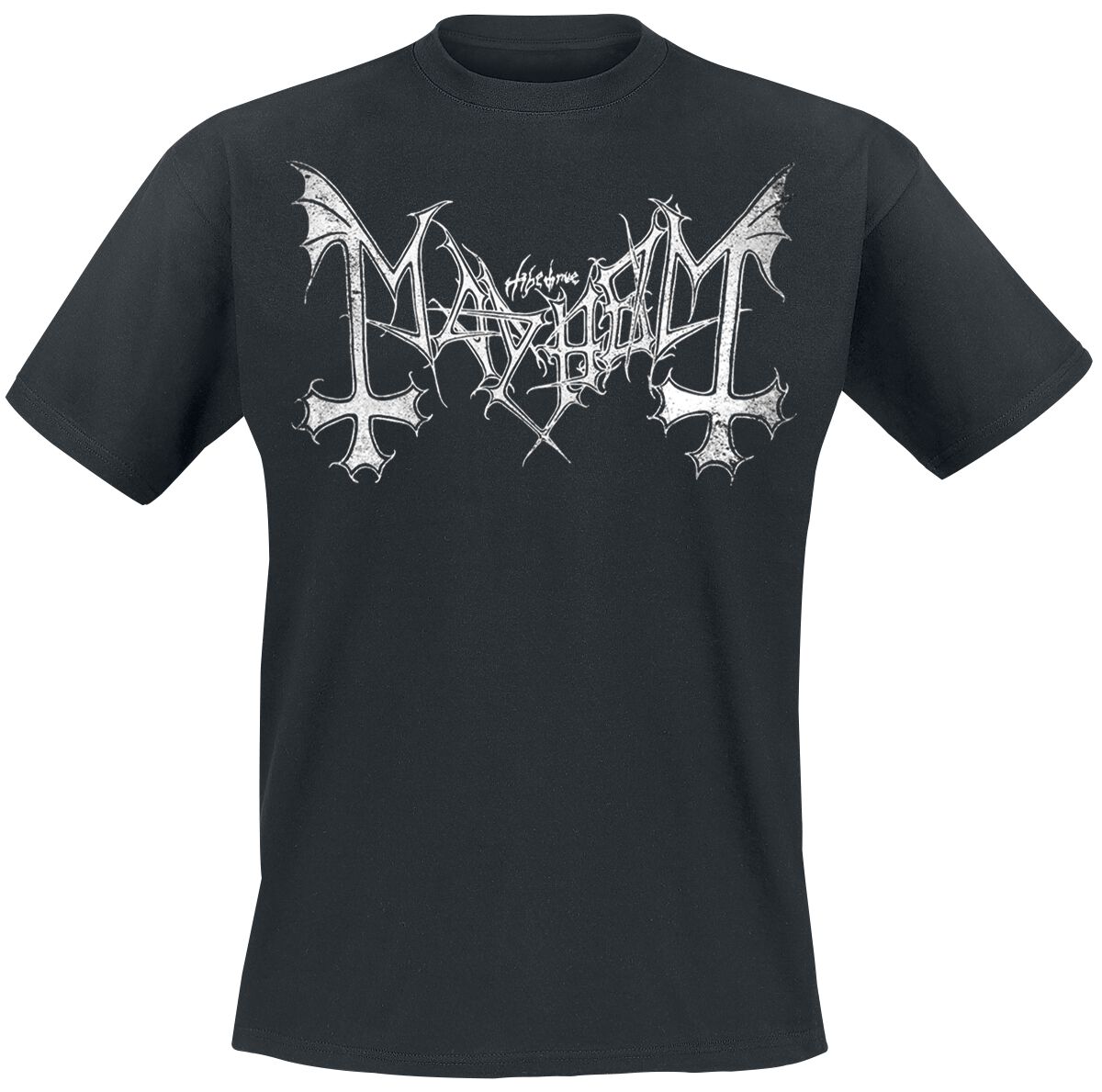 Mayhem Distressed Logo T-Shirt schwarz in XL von mayhem