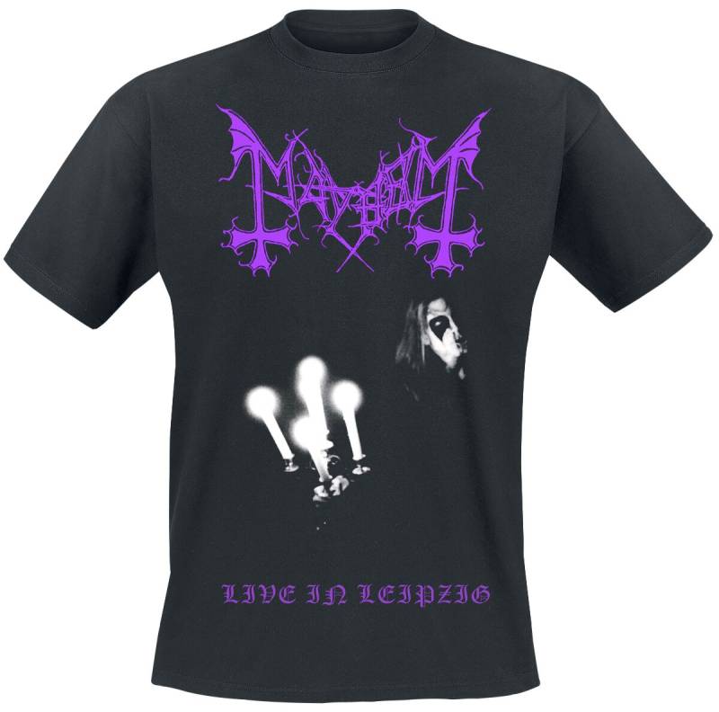 Mayhem T-Shirt - Live in Leipzig - S bis M - für Männer - Größe M - schwarz  - Lizenziertes Merchandise! von mayhem