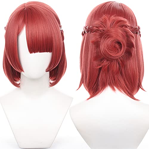Cosplay-Perücke Rot Lang Glatt Kostüm Perücke für Erwachsene Herren Halloween, Cosplay Con, Weihnachtsfamilienfeier von maysuwell