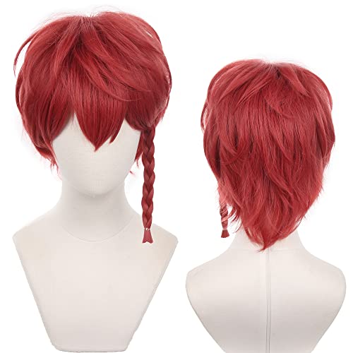 Anime Cosplay Perücke Cos Perücken Rot Hitzebeständiges Synthetikhaar Für Männer Frauen Halloween Party mit Kappe von maysuwell