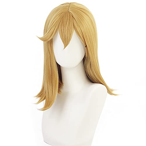 Shibuya Kanon Cosplay Wig for Anime LoveLive!SuperStar Yellow Medium Curly Party Hair Halloween Accessory for Women von maysuwell