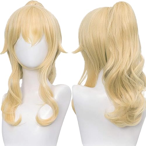 Perücke Cosplay Perücke blonde lange Pferdeschwanzhaare für Frauen, Comic Con, Cosplay Show, Halloween von maysuwell