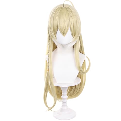 Cosplay-Perücke mit langen glatten blonden Haaren und Pony, ideal für Halloween-Cosplay und Frauen von maysuwell