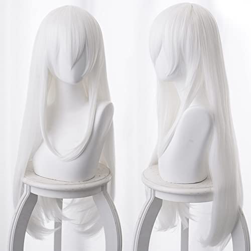 Weißes Cosplay-Perücke für langes Haar, perfekt für Halloween, Cosplay und Anime-Conventions von maysuwell