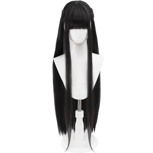 Cosplay-Perücke - Eine chinesische Geistergeschichte Perücke Anime-Kostüm langes Haar schwarzes glattes Haar mit Pony und für Frauen Halloween Familienparty (- Eine chinesische Geistergeschichte) von maysuwell