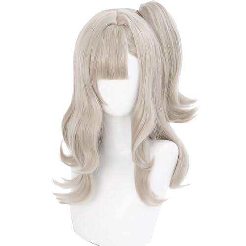 Cosplay Perücke Anime Kostüm Langes Haar Graues Glattes Haar mit Pferdeschwanz und Pony für Frauen Halloween Familienparty von maysuwell