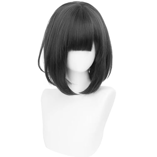 Cosplay-Perücke Anime-Kostüm Kurzhaarige graue glatte Perücke mit Pony und Bob für Frauen Halloween, Comic Con, Cosplay-Show Perücken von maysuwell