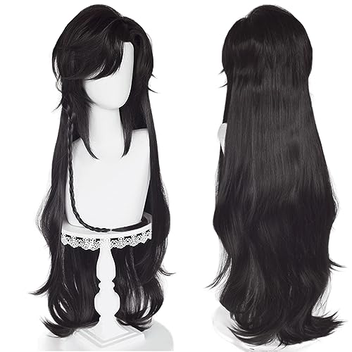 Cosplay-Perücke San Lang Lang Schwarzes Lockiges Haar Synthetikstoff Tian Guan Ci Fu für Männer und Frauen Halloween Weihnachten Rollenspiel von maysuwell