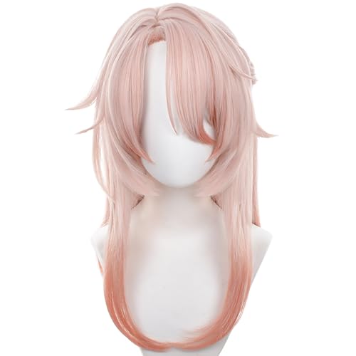 Cosplay Perücke Lange Glatte Orange Kostüm Haar mit Zopf für Herren Erwachsene Halloween Perücken, Cosplay Con von maysuwell