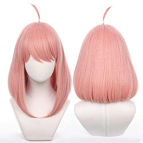 Anime-Kosplay-Perücke, pinke kurze Bob-Perücke, synthetische Haare für Rollenspiele und Halloween-Kostüme von maysuwell