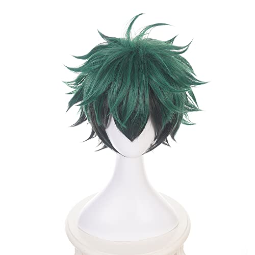 My Hero Academia Cosplay Amanai Midoriya Bakugou Perücke Anime Green Cosplay Perücke für Halloween, Party, Hochzeiten mit gratis Perückenkappe von maysuwell