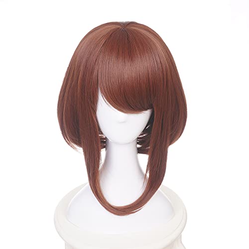 My Hero Academia Cosplay Amanai Ochaco uraraka Perücke Anime Brown Cosplay Perücke für Halloween, Party, Hochzeiten mit gratis Perückenkappe von maysuwell