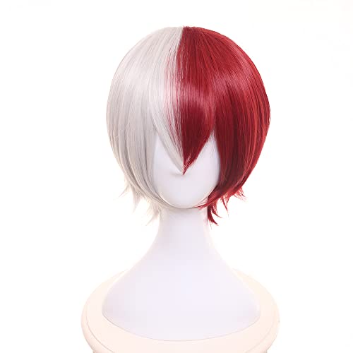 My Hero Academia Cosplay Amanai Shoto Todoroki 2# Perücke Anime Multi-colored Cosplay Perücke für Halloween, Party, Hochzeiten mit gratis Perückenkappe von maysuwell