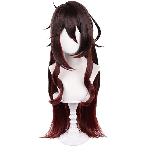 Rote Fugue/Tingyun Cosplay-Perücke, Honkai Star Rail-Perücken, langes Haar, glattes Haar mit Pony für Frauen, Anime-Cosplay, perfekt für Halloween-Partys (Fugue/Tingyun) von maysuwell