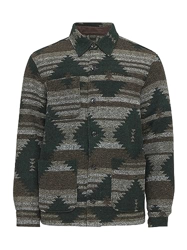 mazine Herren Hemd Deanes Shacket - chocolate/multicolor - Größe M von mazine