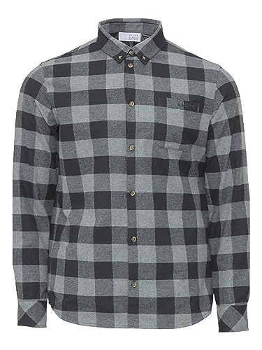 mazine Herren Hemd Redcar Shirt - Anthra/Black Mel. - Größe M von mazine