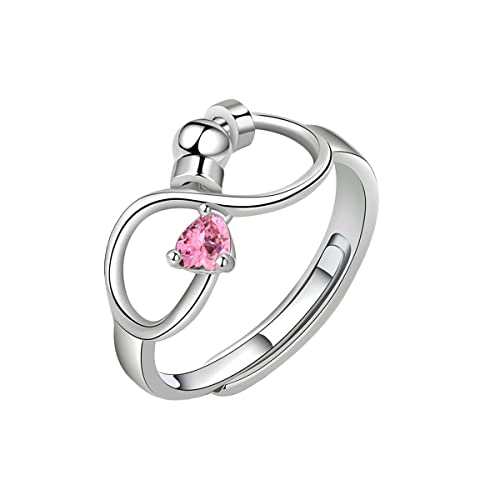 mciskin Infinity Herz Geburtsstein Ringe für Frauen Mädchen Verstellbarer Geburtsstein Fidget Ring für Angst Cubic Zirkonia Geburtsstein Ring Geschenke für Geburtstag Weihnachten Neujahr, Strasssteine von mciskin