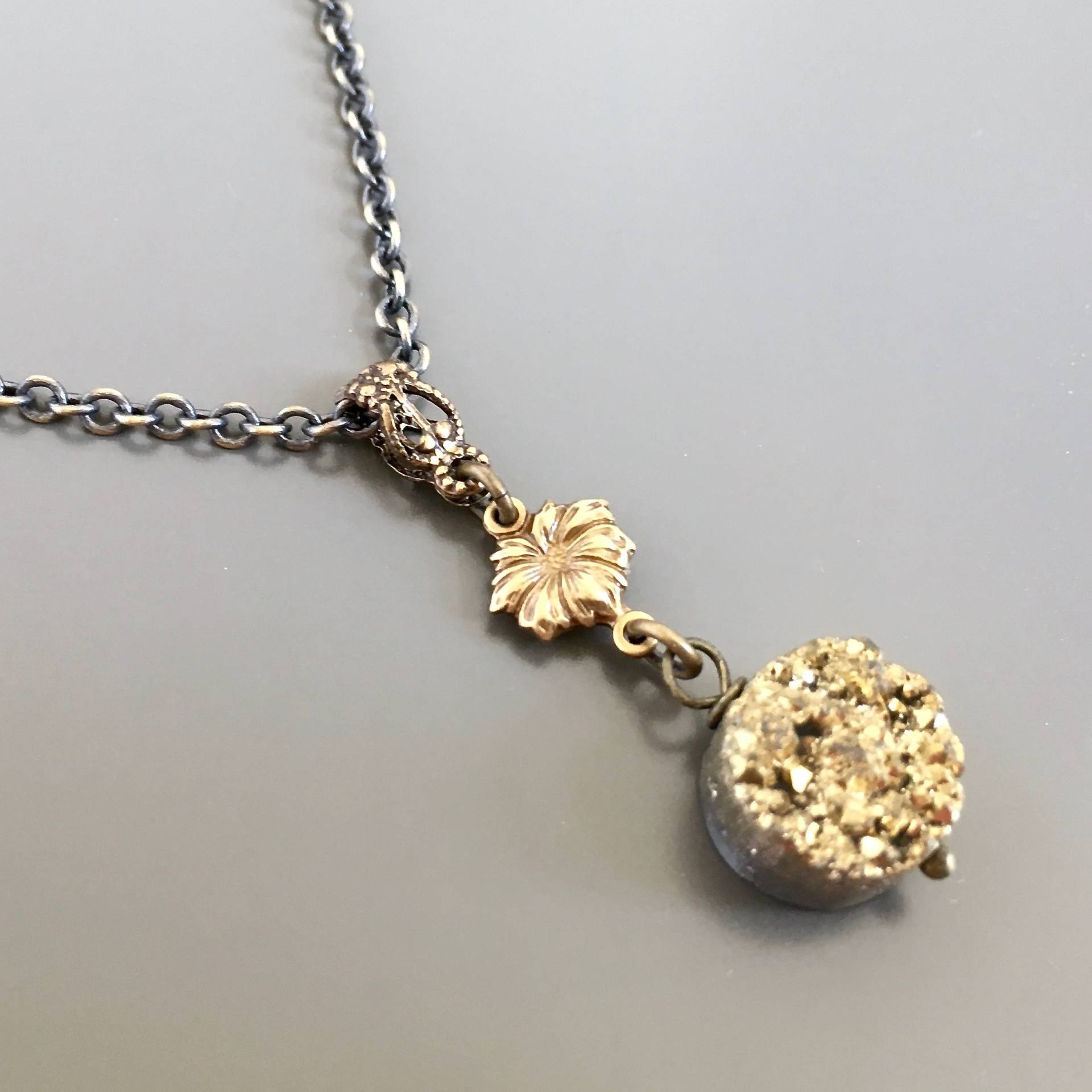 Gold Druzy Halskette - Titan von mcstoneworks