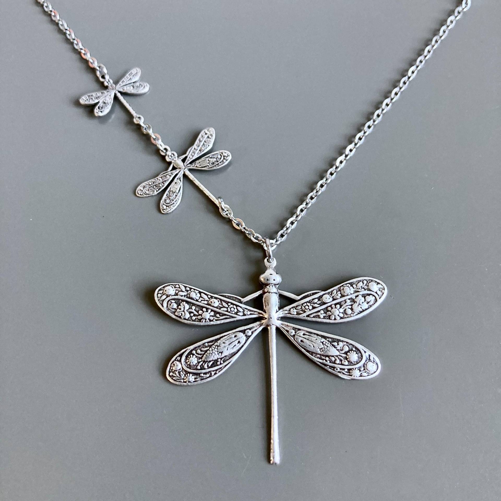 Libellen Schmuck - Silber Libelle Halskette, Geschenk Für Frau, Geschenk, Garten Geburtstag Muttertag von mcstoneworks